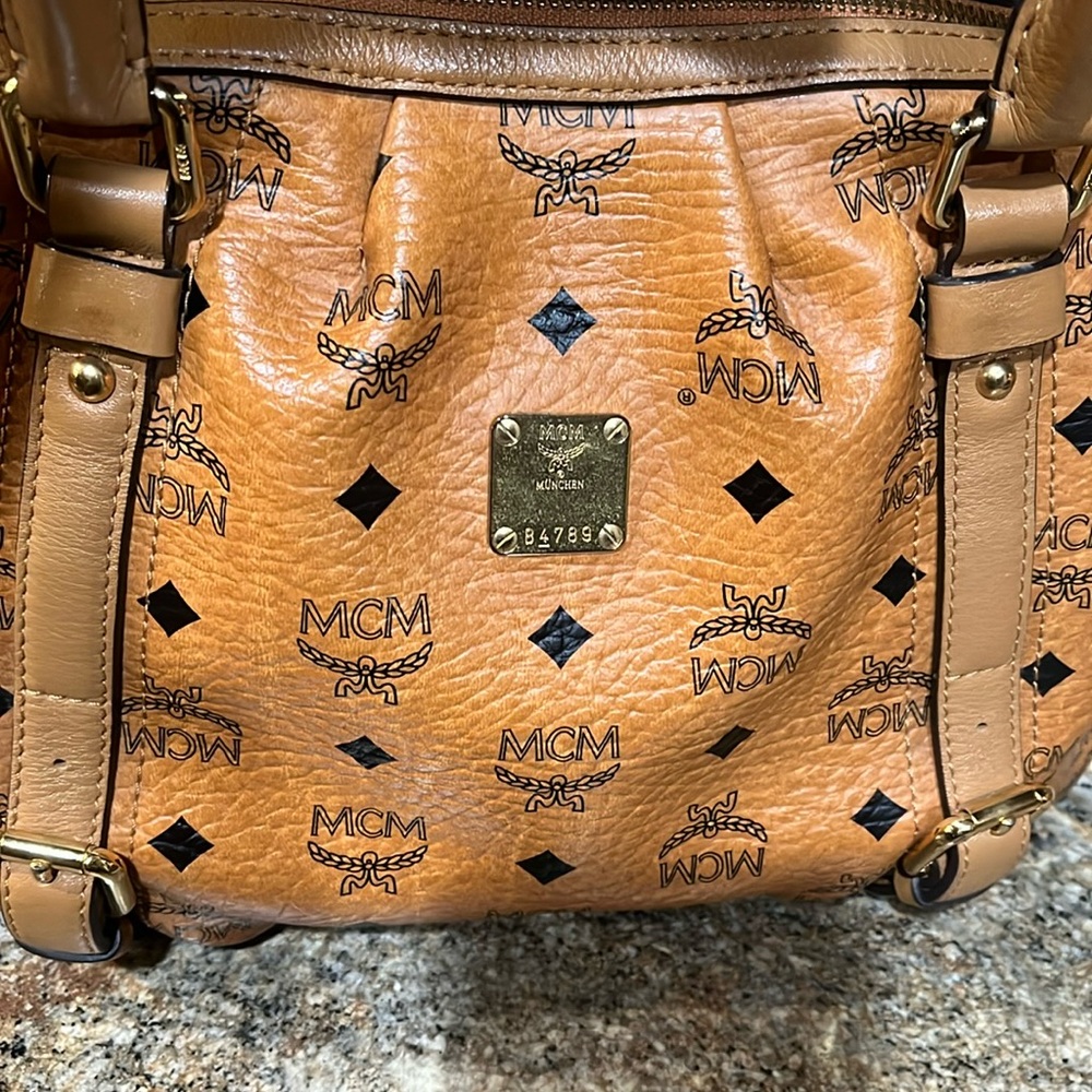 MCM EUC Visetos Buckle Dome Satchel Bag - Picture 2 of 13